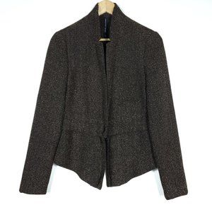 W118 by Walter Baker Womens Blazer Sweater Small Brown Black Knit Layering Top